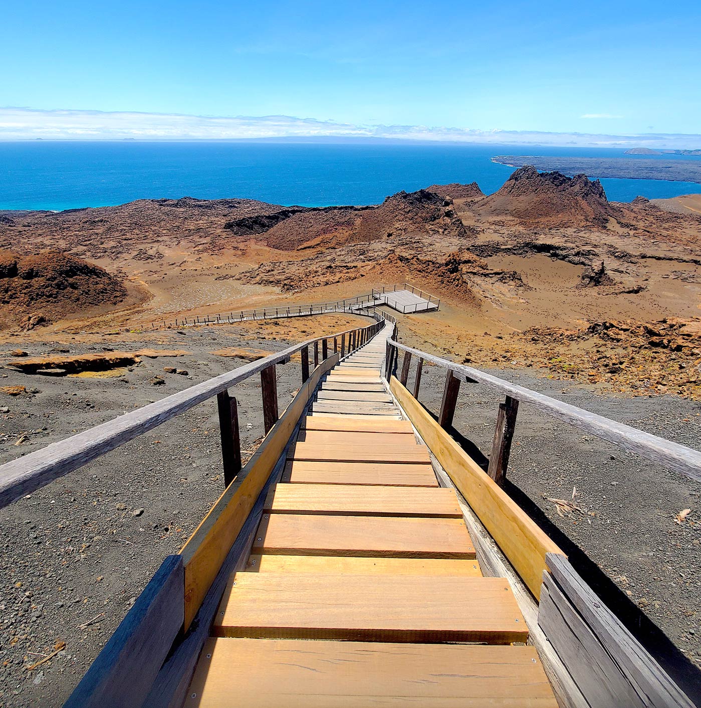 The steps of the look out at North Seymour
