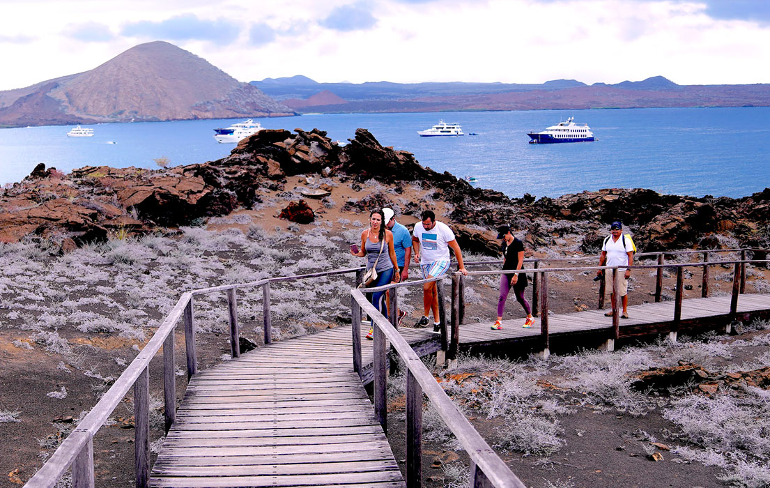 Visitors Hiking Bartolome Path